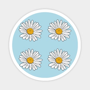 White Daisy Doodle Pack Magnet